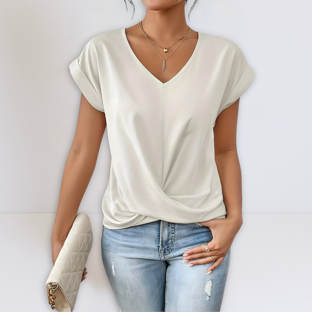 Maggie | Twist Front V-Neck Top