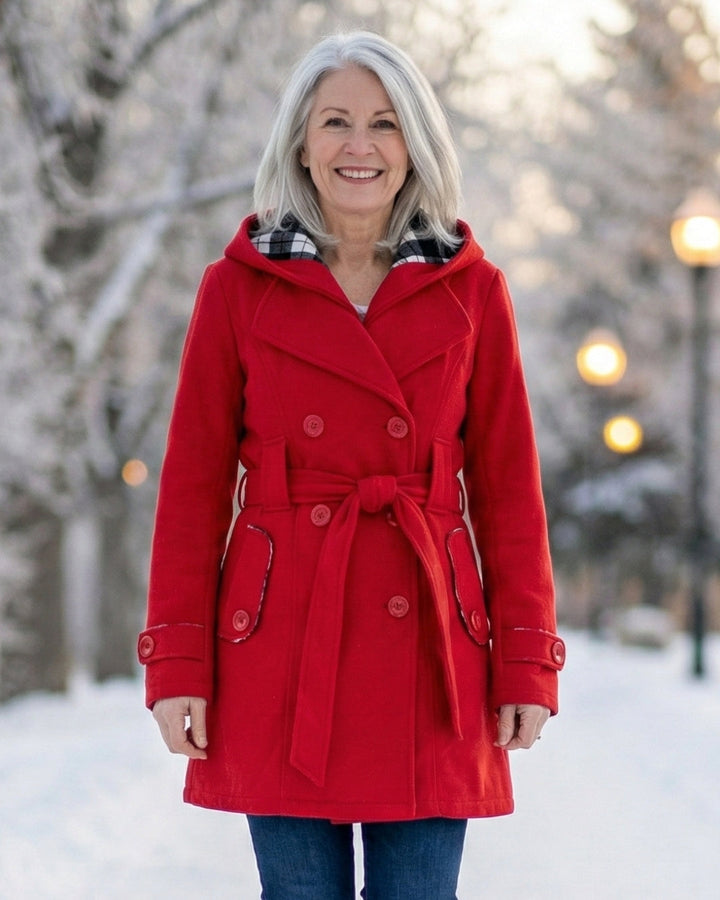Sheila | Plaid Collar Wool Coat