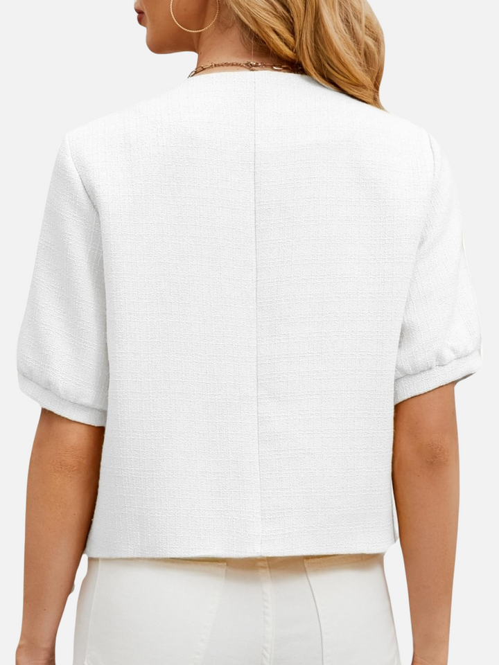 Vivian | Cropped Tweed Blazer Jacket