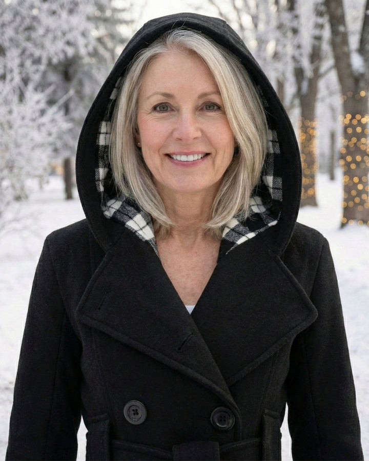 Sheila | Plaid Collar Wool Coat