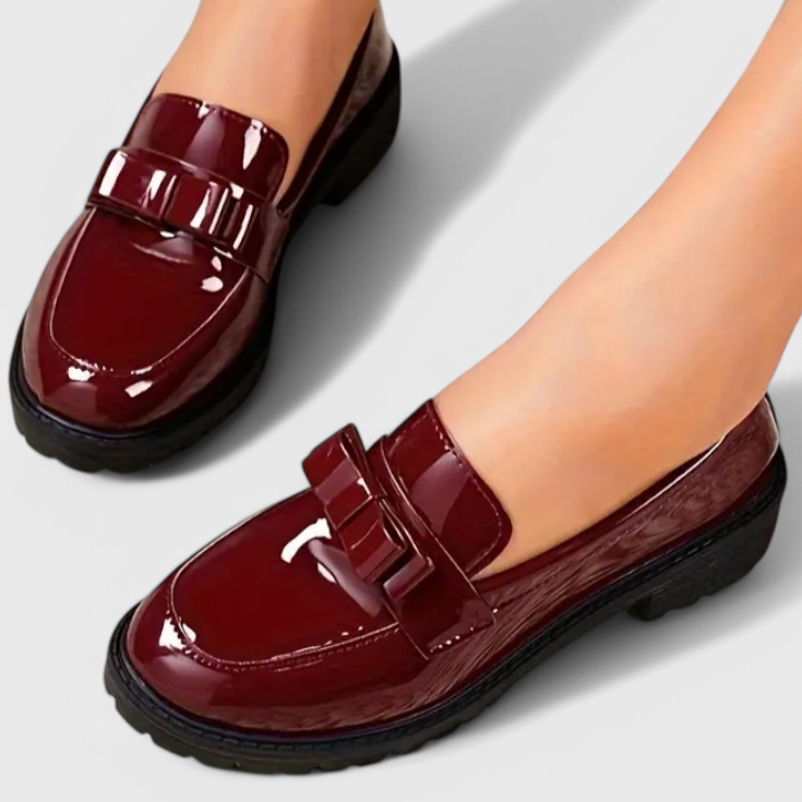 Julie | Bow Detail Block Heel Loafers